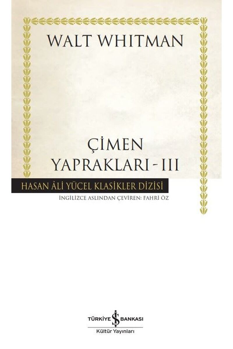 Çimen Yaprakları 3-Hasan Ali Yücel, Clt - WALT WHITMAN