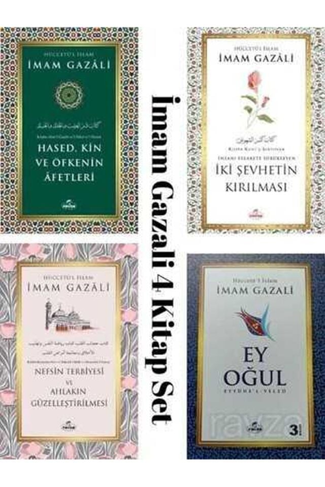 İmam Gazali – 4’lü Manevî Rehberlik Seti Ey Oğul, Nefsin Terbiyesi ve Ahlâkın Güzelleştirilmesi Hased Kin ve Öfkenin Afetleri, İki Şehvetin Kırılması